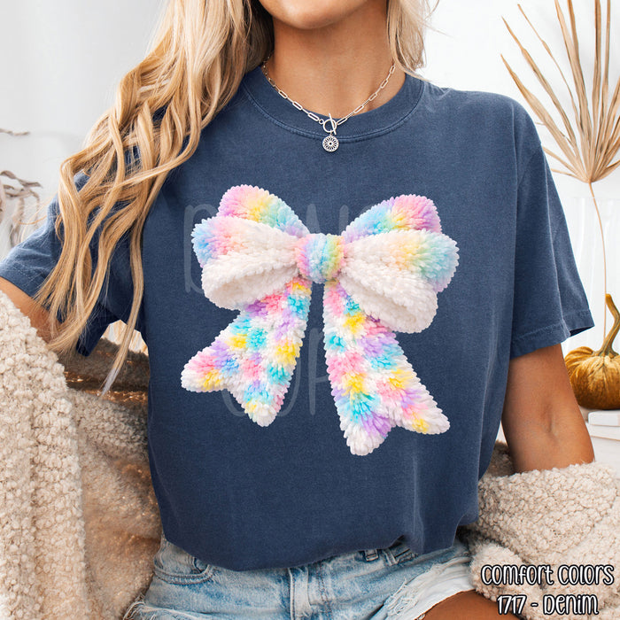 Puffy Faux Knit Bow DTF Transfer