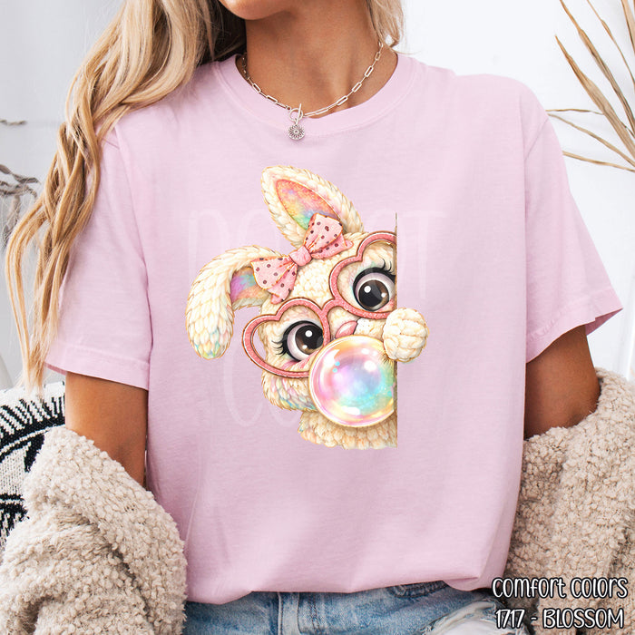 Peek-a-Boo Faux Knit Bunny DTF Transfer