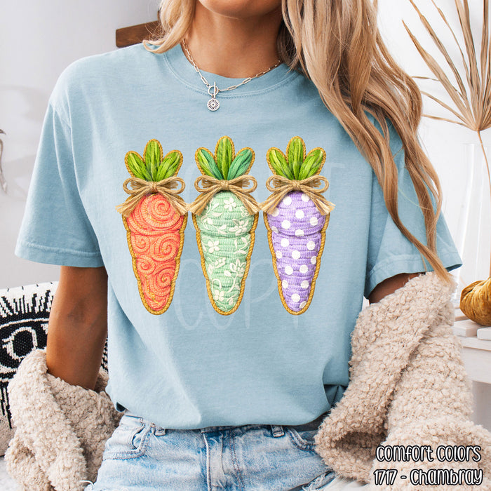 Faux Knit Carrot Trio DTF Transfer