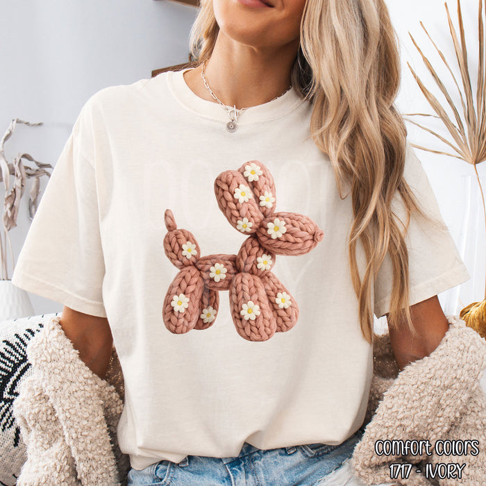 Faux Knit Balloon Dog DTF Transfer