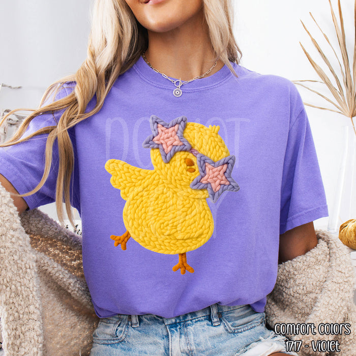 Faux Knit Dabbing Chick DTF Transfer