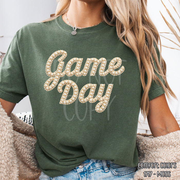 Faux Pearl Game Day DTF Transfer