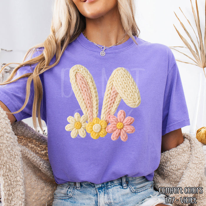 Faux Knit Bunny Ears DTF Transfer