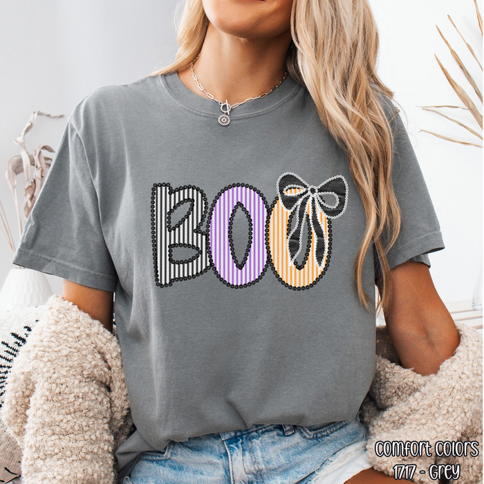 Boo Stripe Bow DTF Transfer