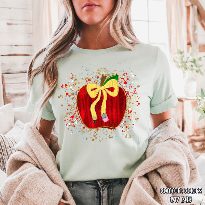 Teacher Apple bow DTF Transfer