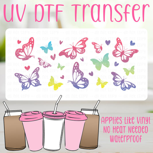 Butterflies UV DTF Can Wrap