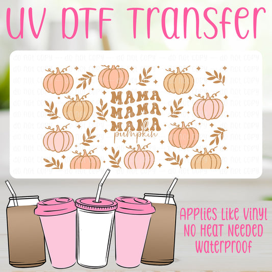 Mama Pumpkin UV DTF Can Wrap
