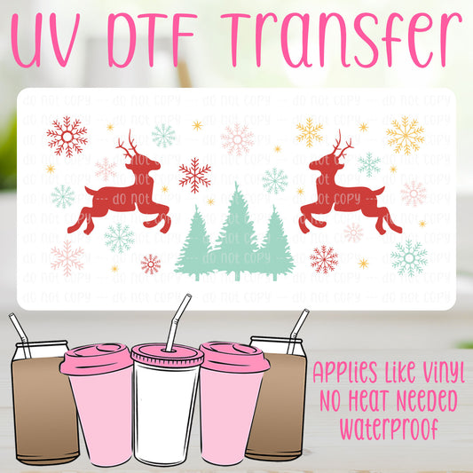 Christmas Reindeer UV DTF Can Wrap