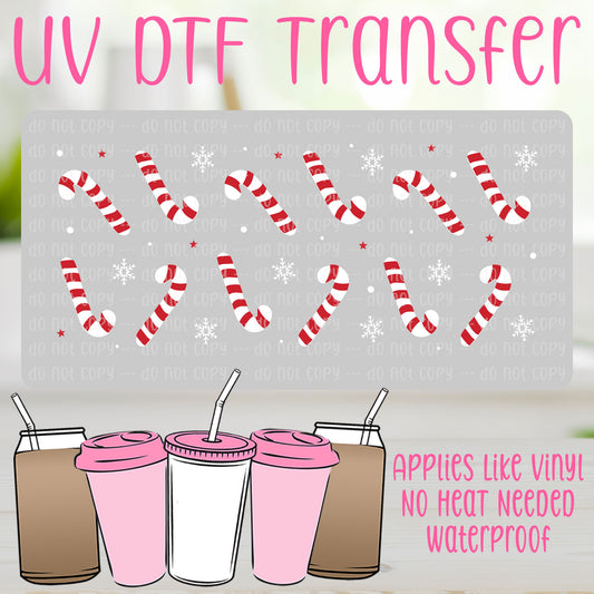 Candy Canes UV DTF Can Wrap
