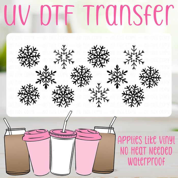 Snowflakes UV DTF Can Wrap