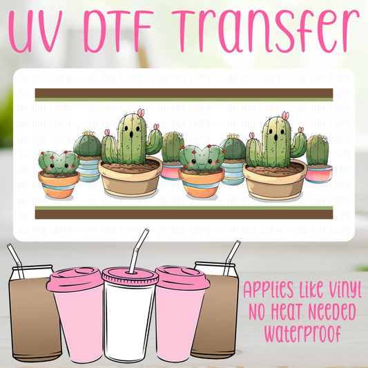 Cute Cactus UV DTF Can Wrap