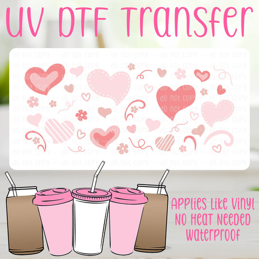 Pastel Hearts UV DTF Can Wrap