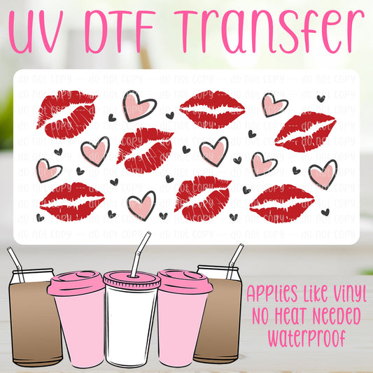 Kisses Lipstick UV DTF Can Wrap