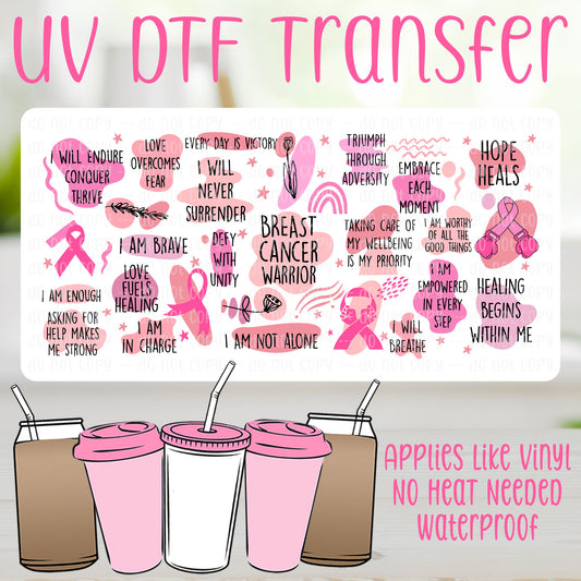Breast Cancer Awareness UV DTF Can Wrap