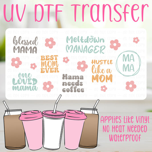 Mama Affirmations UV DTF Can Wrap