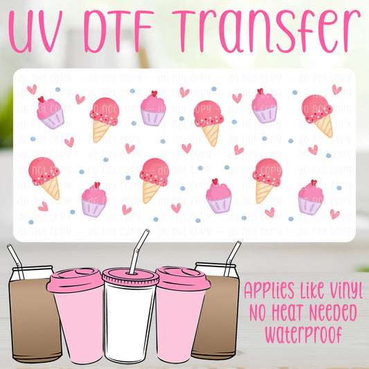 Ice Cream & Cupcakes UV DTF Can Wrap