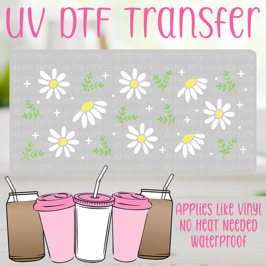 Daisies UV DTF Can Wrap