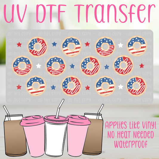 America Donuts UV DTF Can Wrap