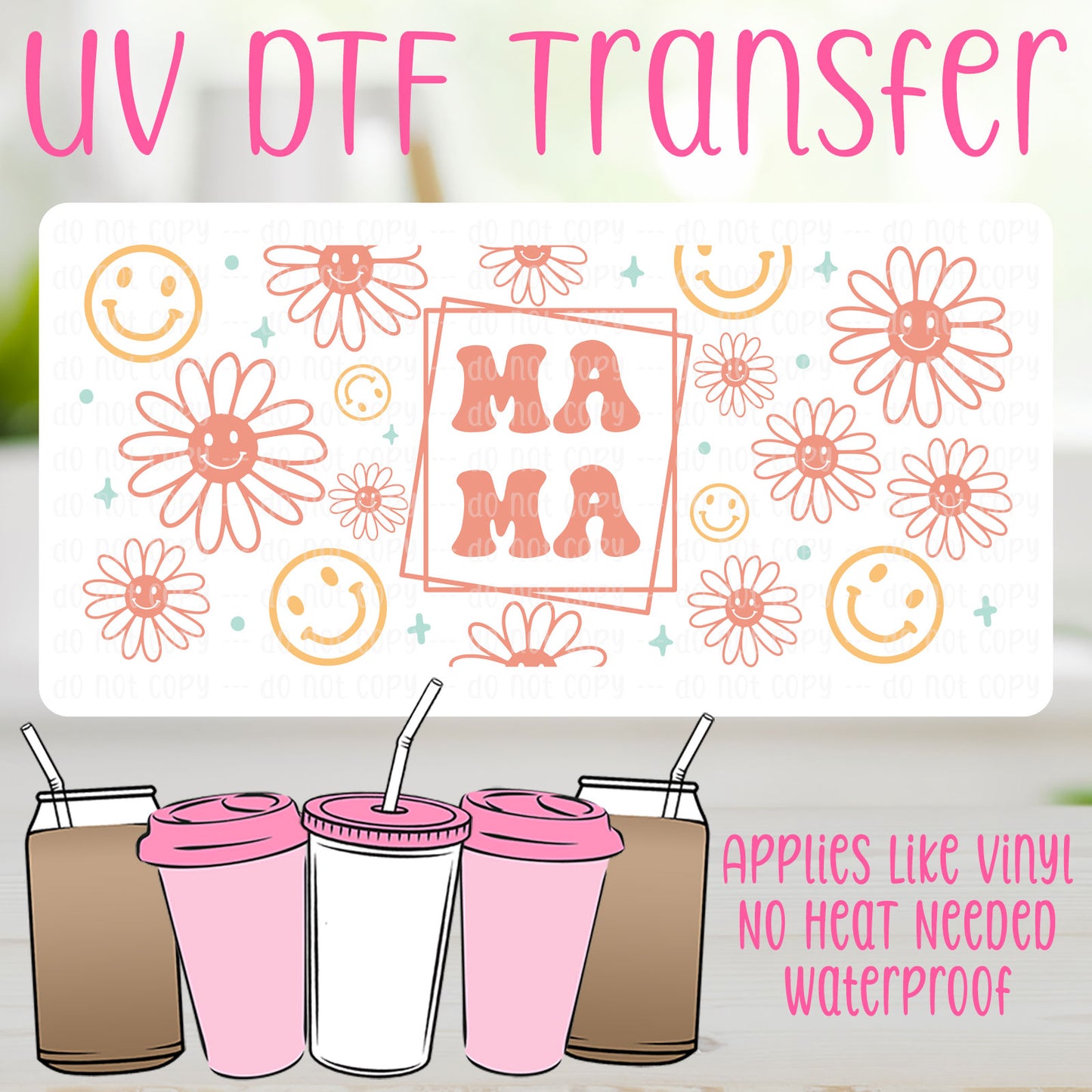 Smiley Mama UV DTF Can Wrap