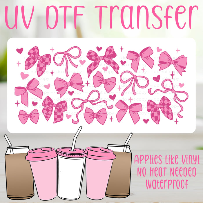 Pink Coquette Bows UV DTF Can Wrap