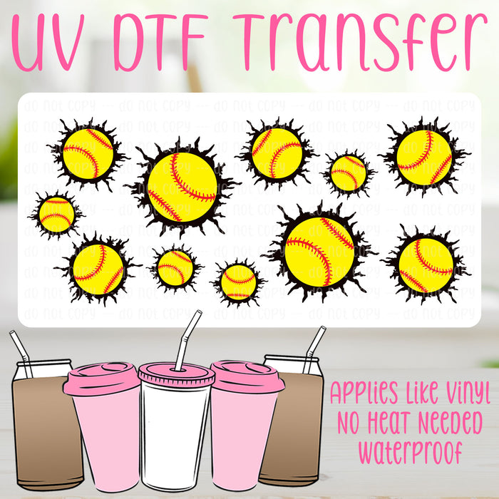 Softball Slam UV DTF Can Wrap
