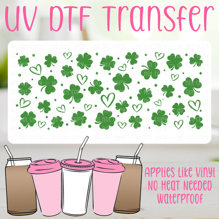 Hearts & Shamrocks UV DTF Can Wrap