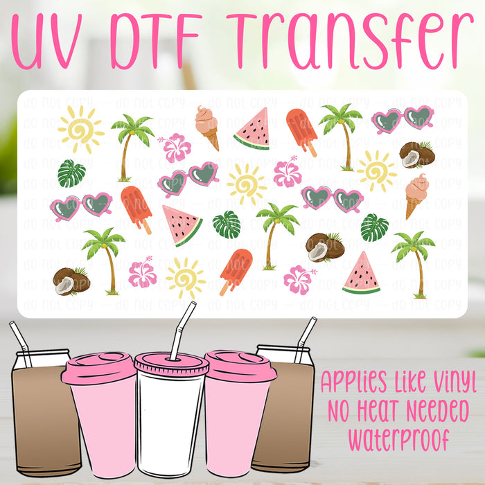 Tropical Feeling UV DTF Can Wrap