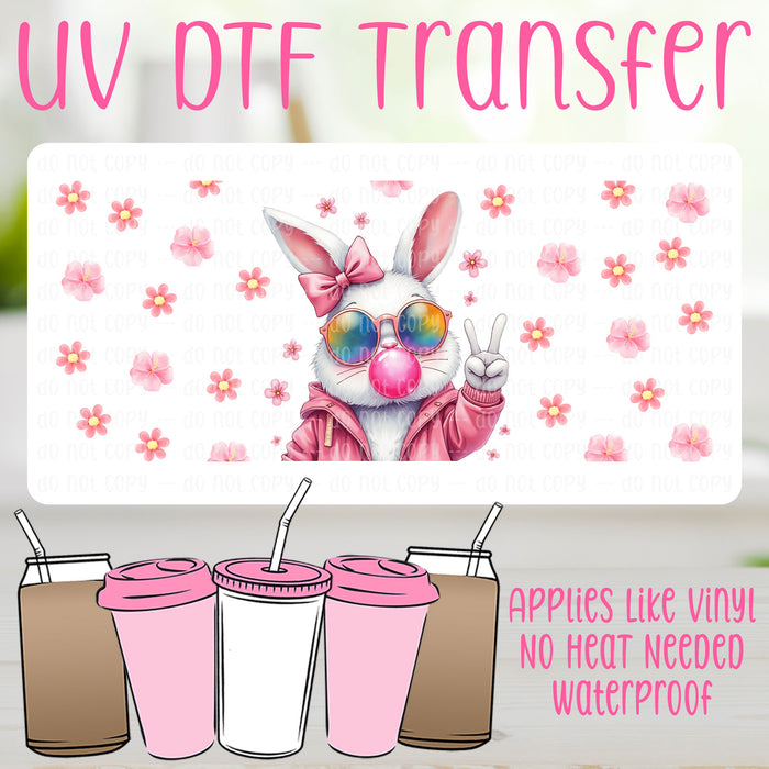 Cool Easter Bunny UV DTF Can Wrap
