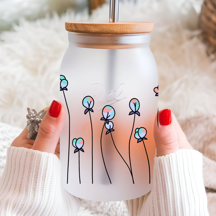 Delicate Floral Design UV DTF Can Wrap