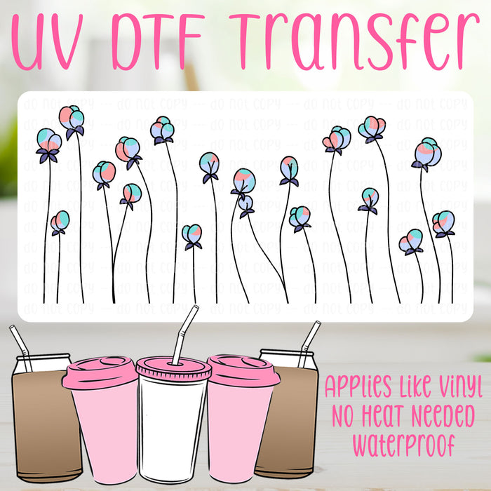 Delicate Floral Design UV DTF Can Wrap