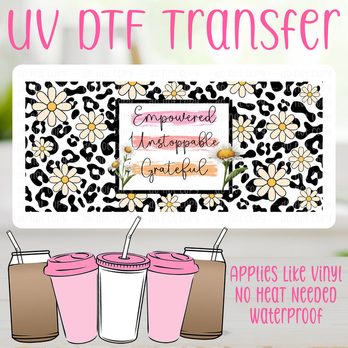 Empowered Unstoppable Grateful UV DTF Can Wrap