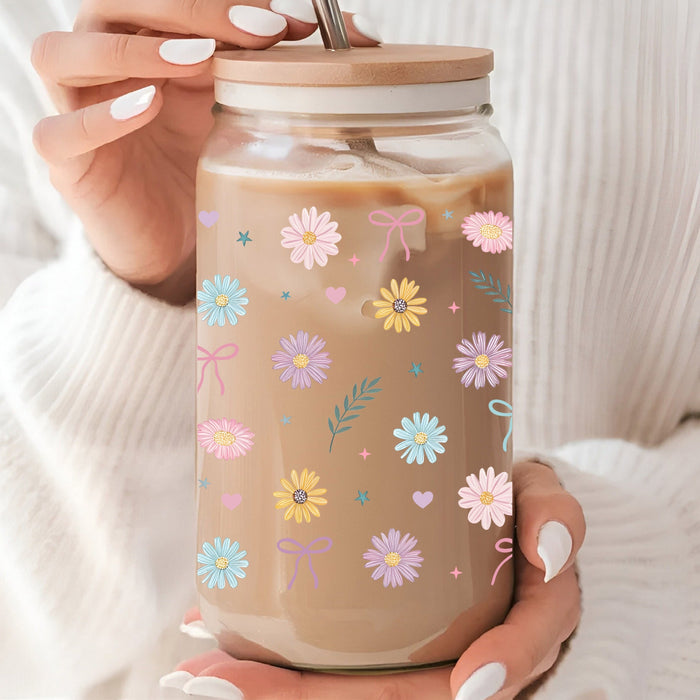 Daisies & Bows UV DTF Can Wrap
