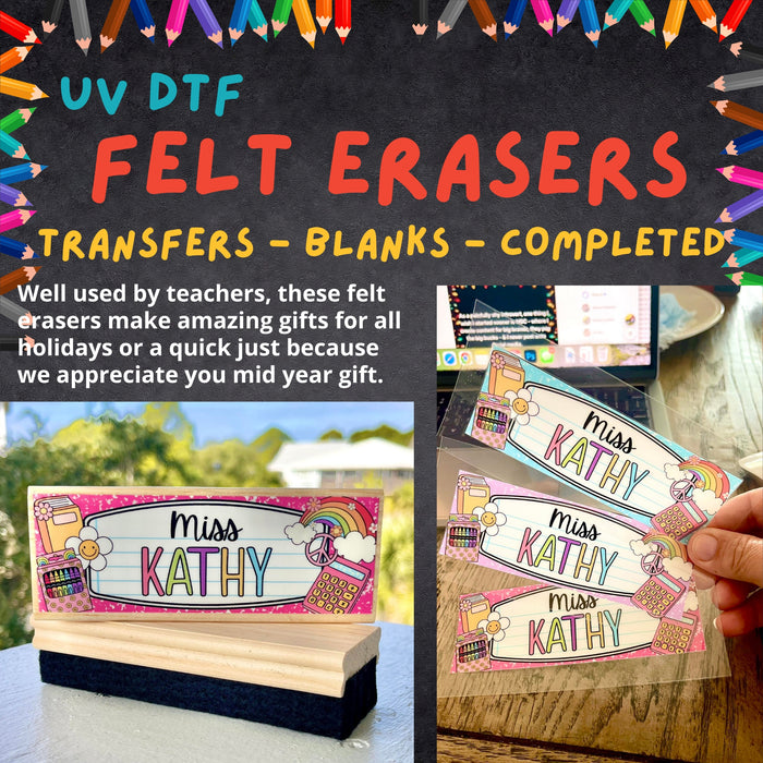 Composition Notebook Personalized Felt Eraser - Transfers, Blanks & Completed