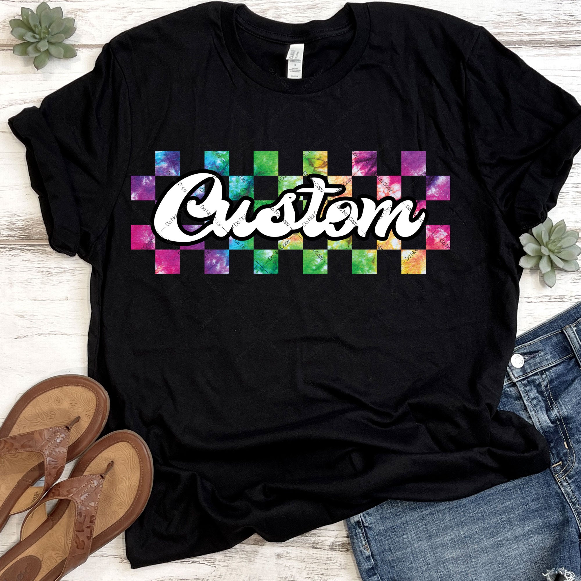 Custom Tie Dye Checkered Transfer – Sunny Daze Transfers