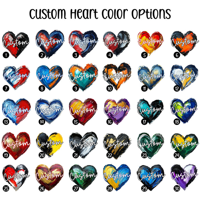 Painted Heart Custom DTF Transfer