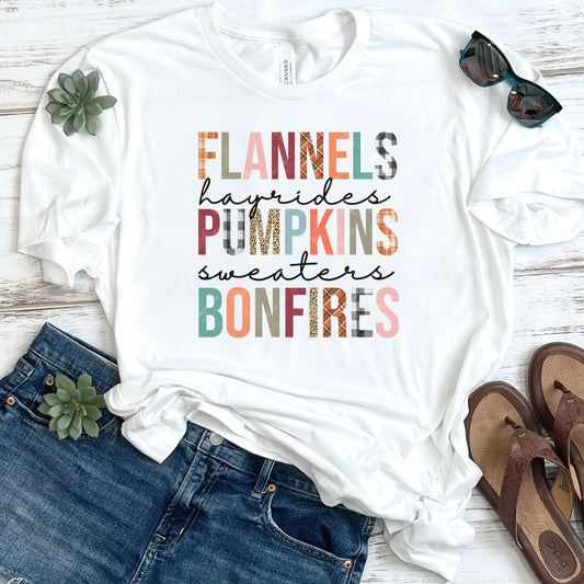 Flannels Hayrides Pumpkins & Bonfires DTF