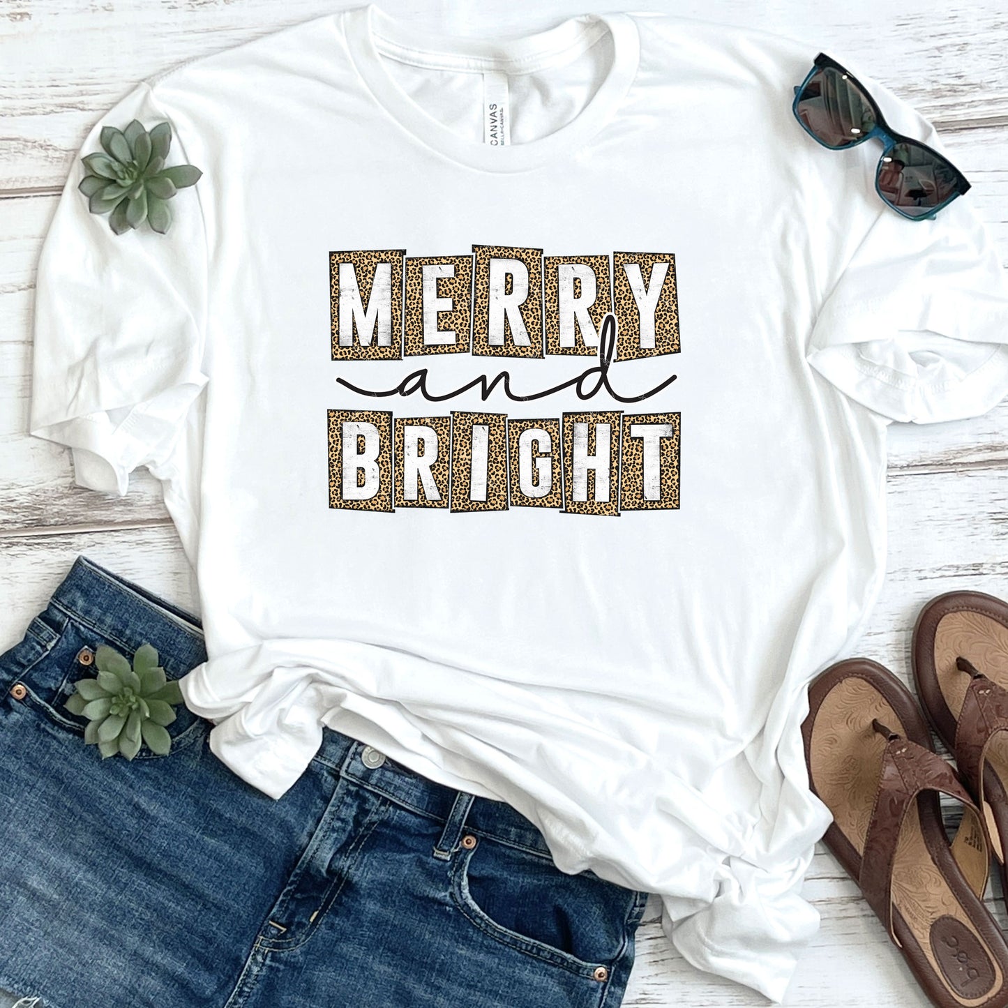 Merry & Bright Leopard Print DTF