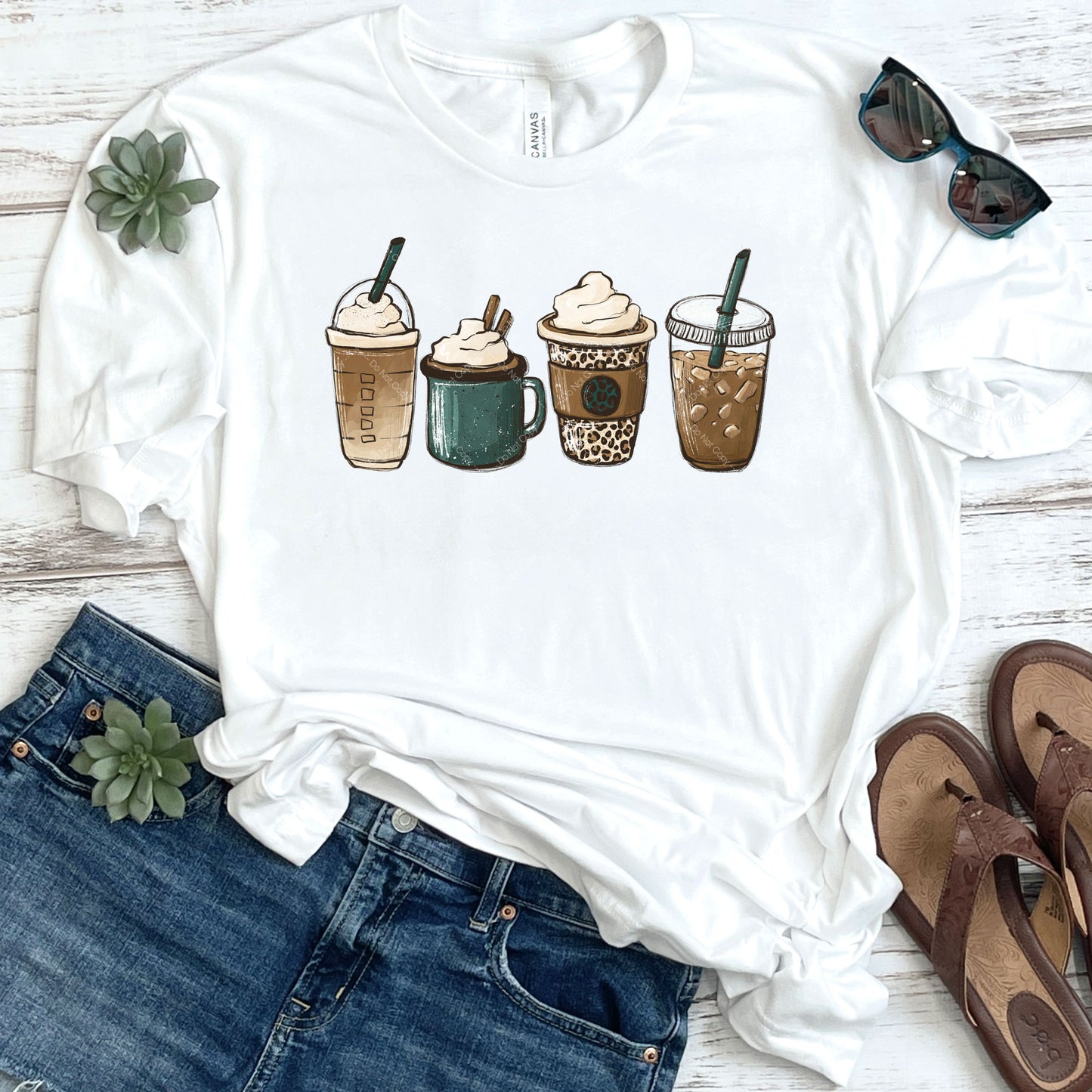 Iced Coffee Latte Cappuccino in Green DTF