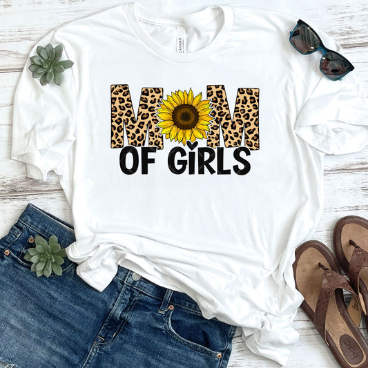 Leopard Print Sunflower Mom of Girls DTF