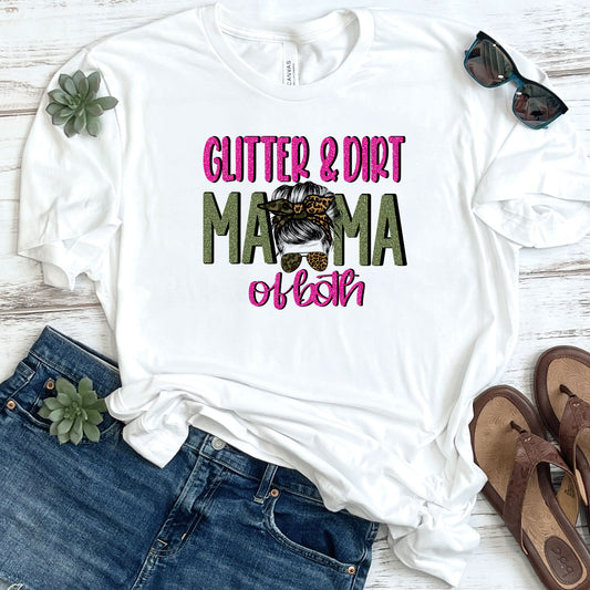 Glitter & Dirt Messy Bun Mom of Boys DTF