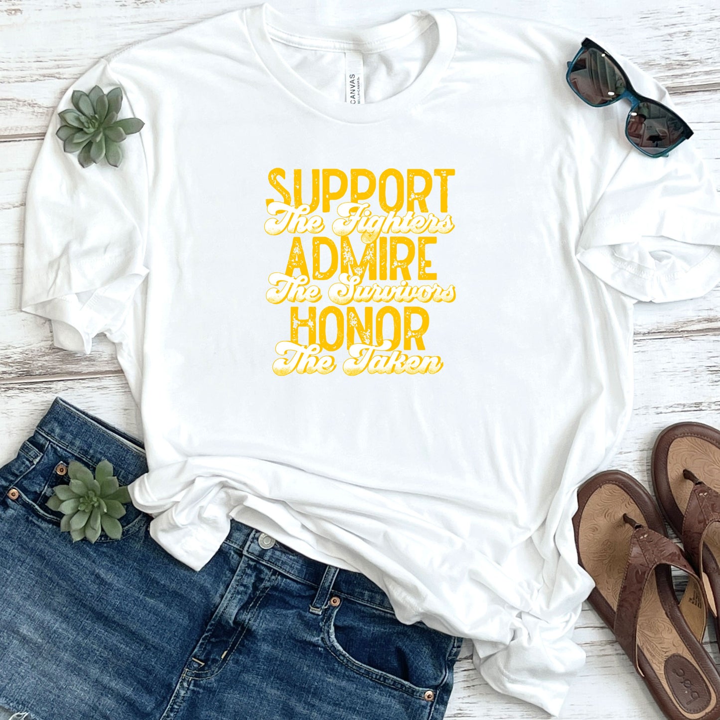Support, Admire & Honor in Yellow DTF