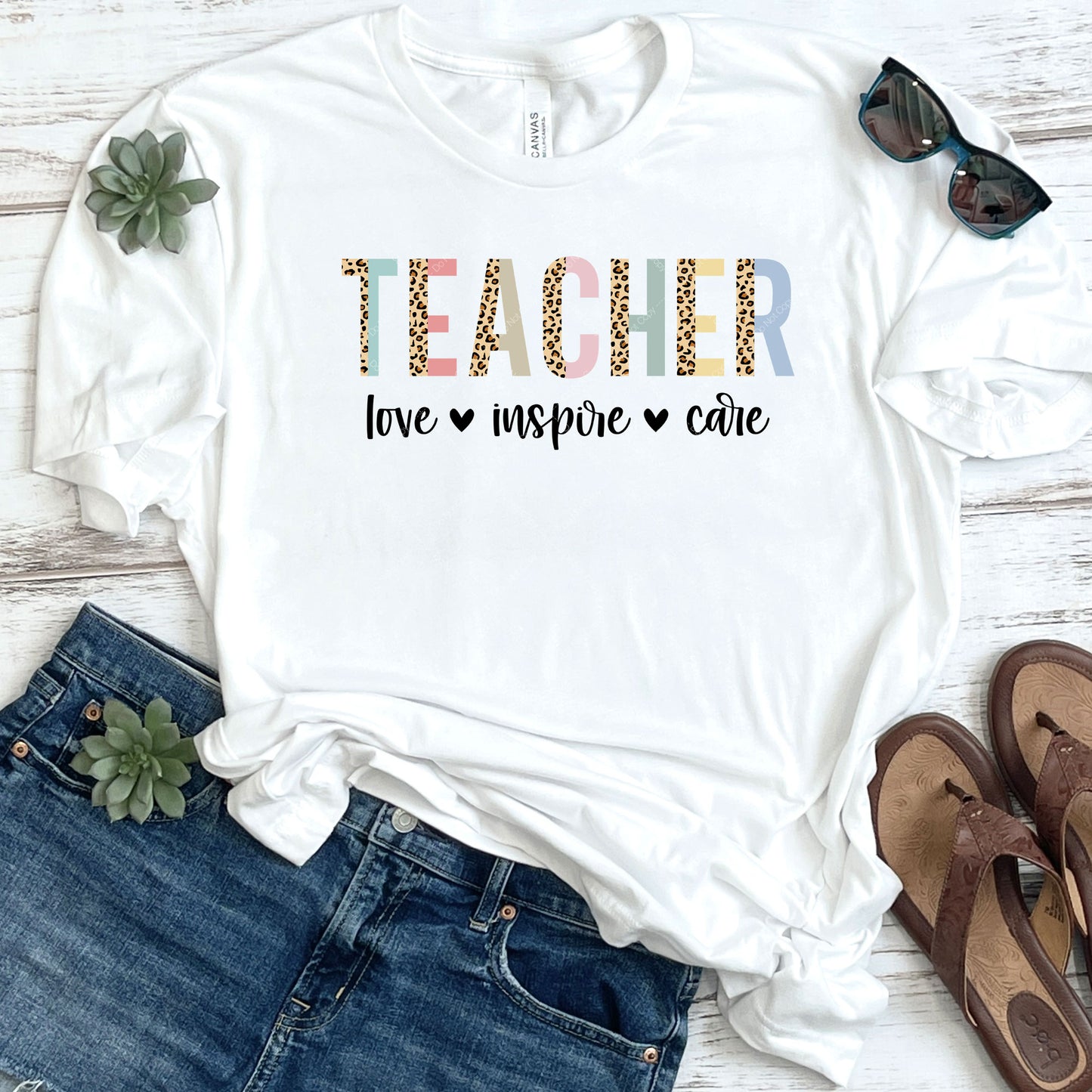 Teacher Love Inspire Care DTF