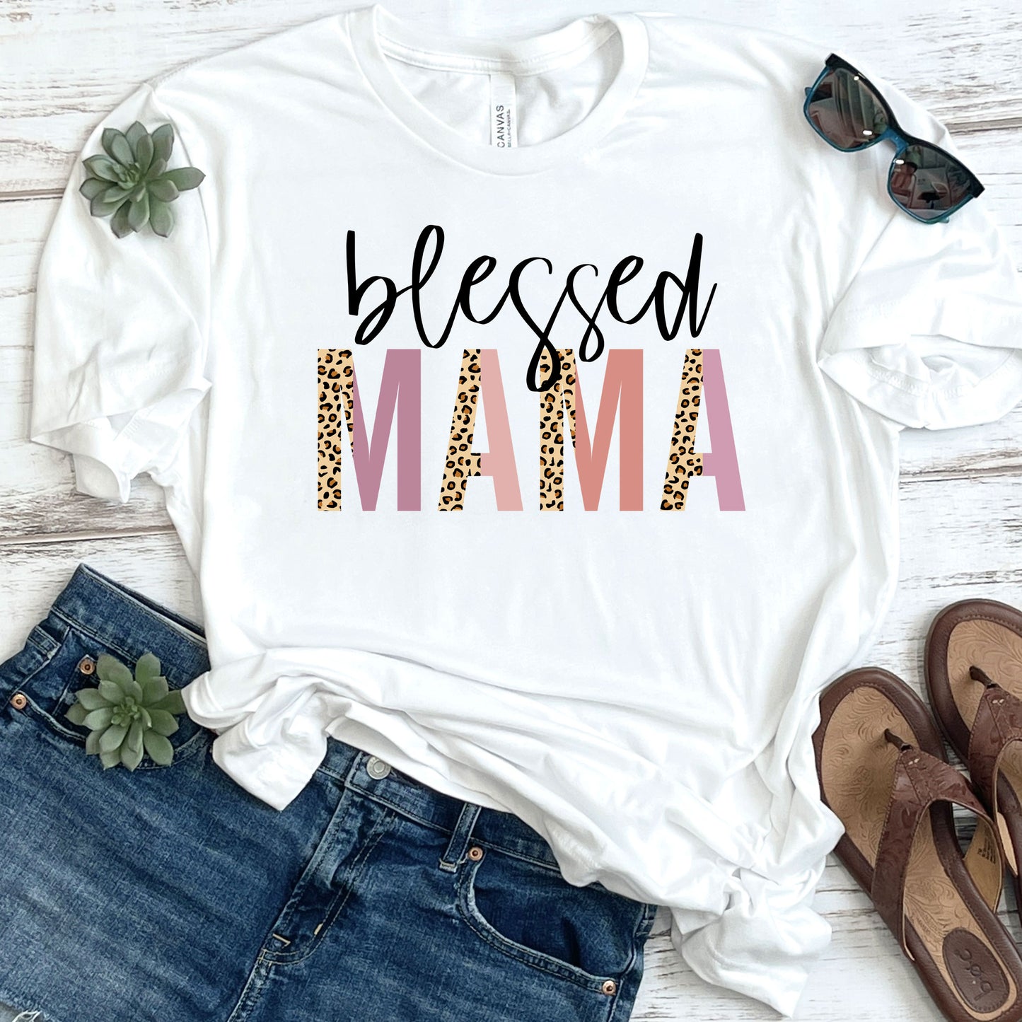 Blessed Mama Leopard Print DTF