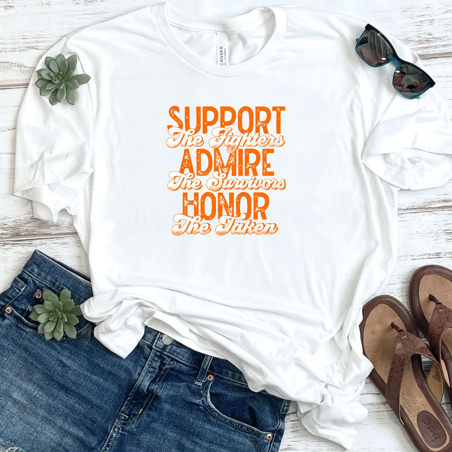 Support The Fighters Admire The Survivors in Orange DTF