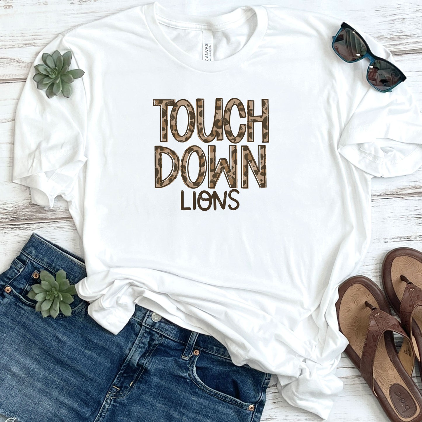 Leopard Print Touchdown Lions DTF
