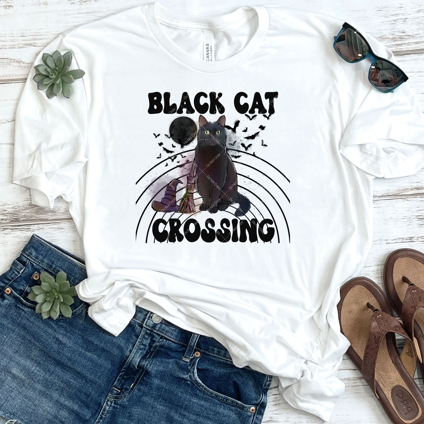 Black Cat Crossing DTF