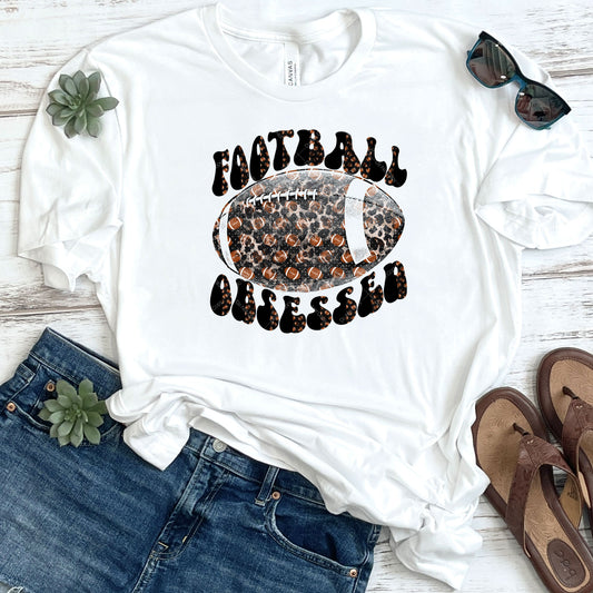 Leopard Print Football Obsessed DTF