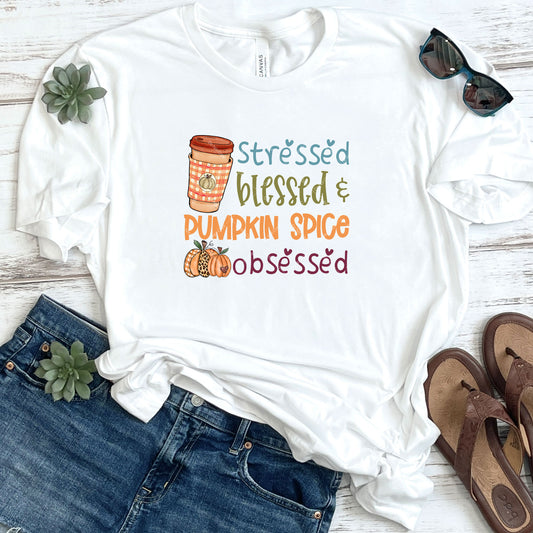 Stressed Blessed & Pumpkin Spice Obsessed DTF