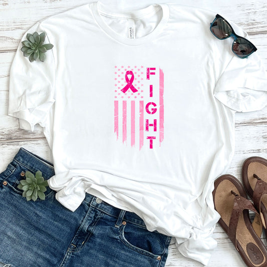 Fight Breast Cancer Flag DTF