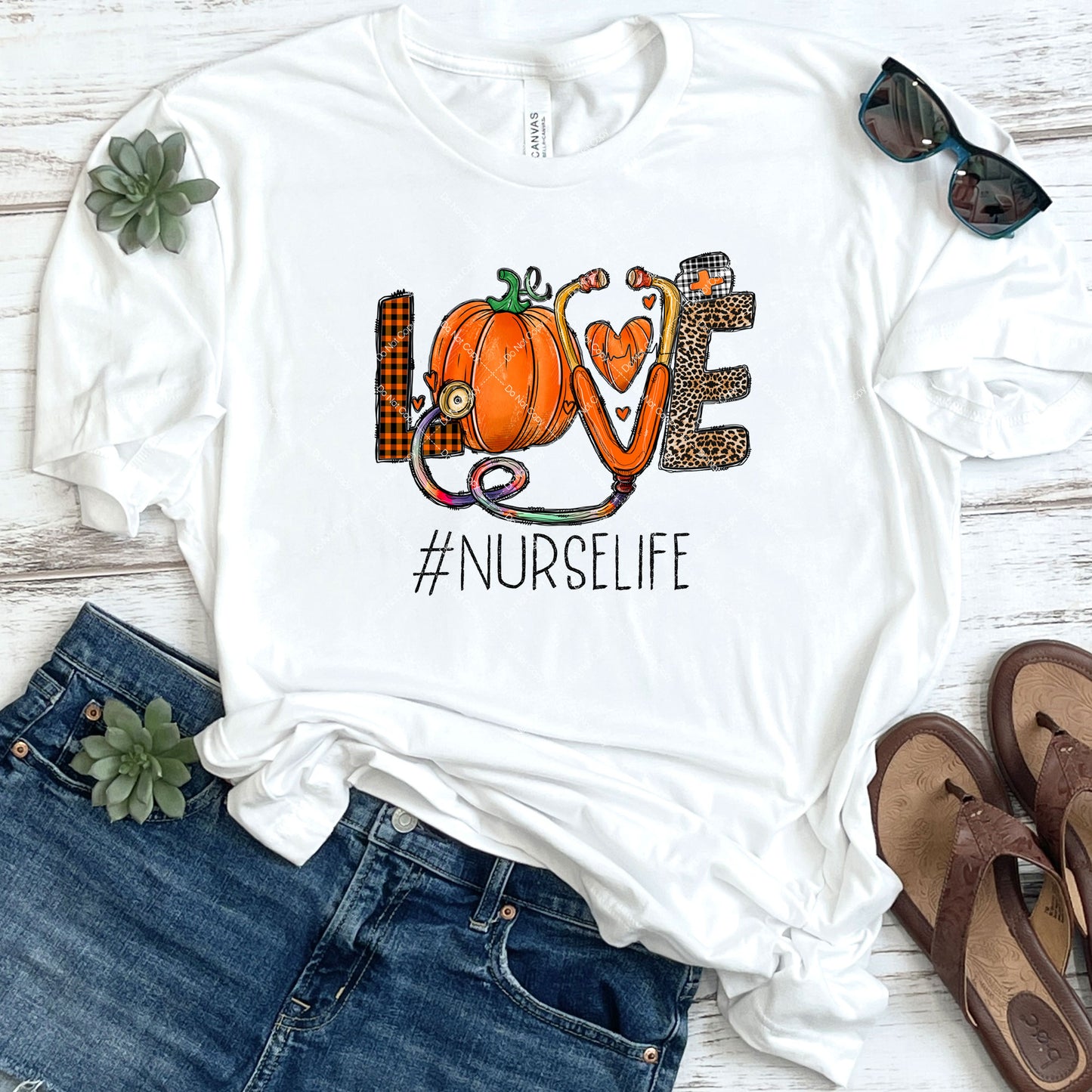 Nurse Life Love Fall Pumpkin DTF